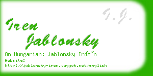 iren jablonsky business card